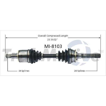 Surtrack Axle Cv Axle Shaft, Mi-8103 MI-8103